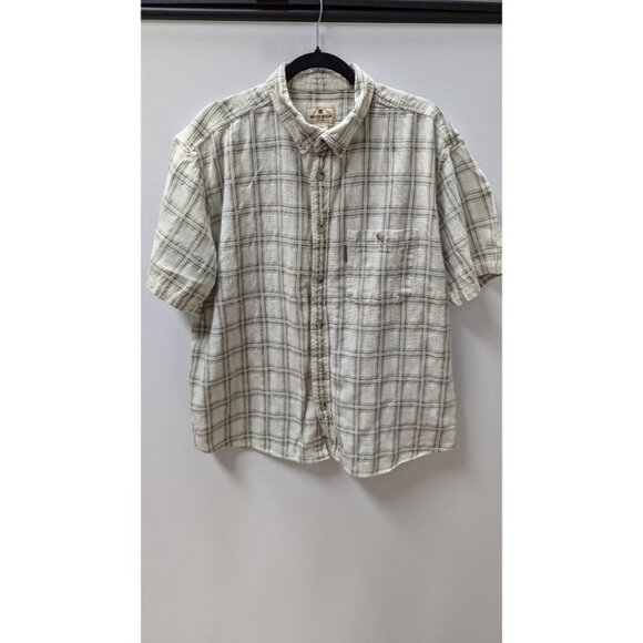 WOOLRICH Light Beige/Grey Plaid Button Up Shirt - Picture 1 of 2